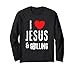Vintage grunge me encanta jesús & parrilla, cristiano Manga Larga