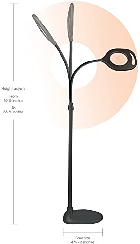 Ottlite 2-In-1 Led Magnifier Floor And Table Light | Task Lamp, Craft Lamp | 2X Optical Grade Magnifier, 4X Spot Magnifier, Natural Daylight Leds | Home, Office, Workshop, Dorm #TOP1