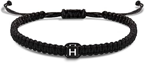 Initial Bracelets for Women Mens Danity H Letter Bracelet Personalized Handmade Woven Braided Cute Charm Male Gifts Boyfriend Dad Brother Husband Father Day Jewelry