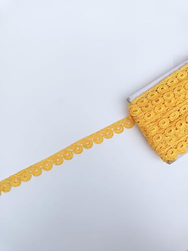 Image of Swag Polyester Lace, Border Lace, Cotton Lace, Gota Patti Lace (9 Meter, Yellow)