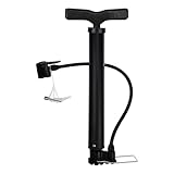 自転車 空気入れ フロアポンプ 最大空気圧120psi アルミ製 携帯ポンプ 仏式 米式 英式バルブ対応 針と安定化フットペグ付き ロードバイク クロスバイク ボール/浮き輪/風船など適用 ミニ 軽量 ポータブル バ イ ク ポ ン プ (ブラック) [並行輸入品]
