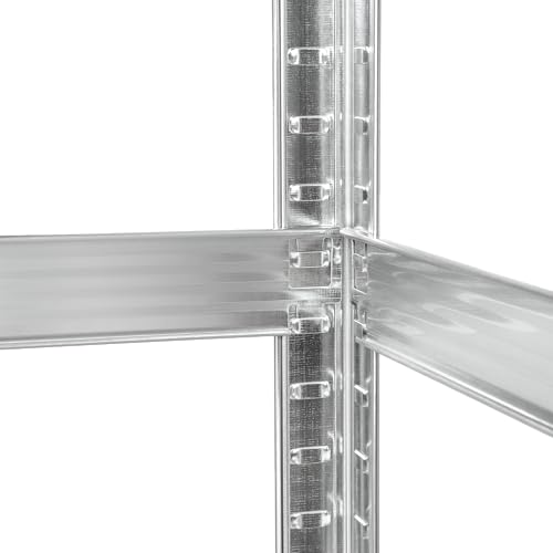 Rebel Electro Metallregal Magazin 5 Böden Garageregal 150x70x30 Silber RB-1255