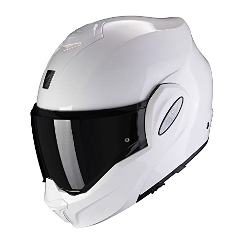 Casque moto Scorpion Exo Tech blanc M mentonnière pivotante