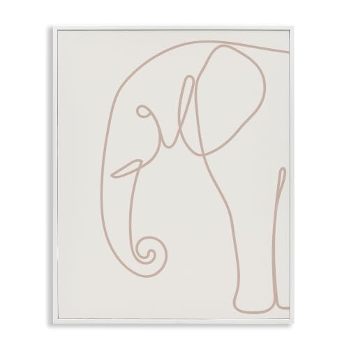 Elephant Doodle Outline Nursery, 16 x 20 Inch Framed Giclée Print