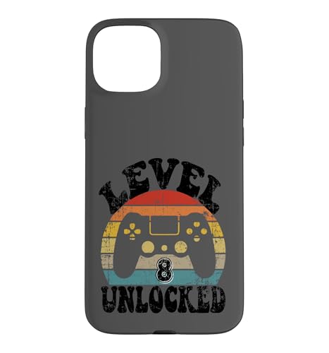 Level Eight Unlocked 8th Birthday Tee Video Game 8 Year Old �X�}�z�P�[�X iPhone 15 Plus �p