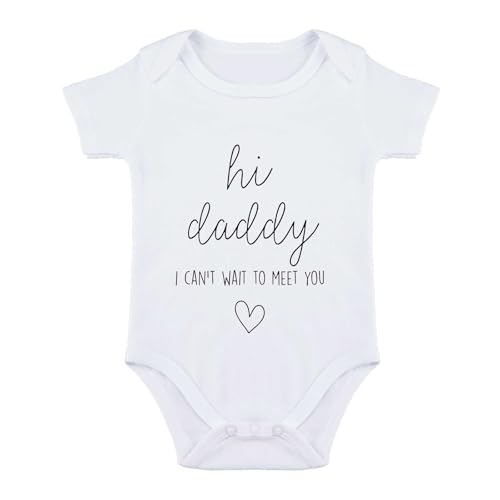 SproutJoy Hi Daddy Bodysuit for Baby Hello Daddy Pregnancy Announcement for Husband I Love Daddys Baby Romper Newborn
