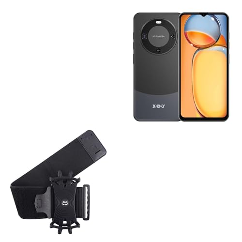 BoxWave Holster Compatible with Xgody A54 - ActiveStretch Sport Armband, Adjustable Armband for Workout and Running - Jet Black