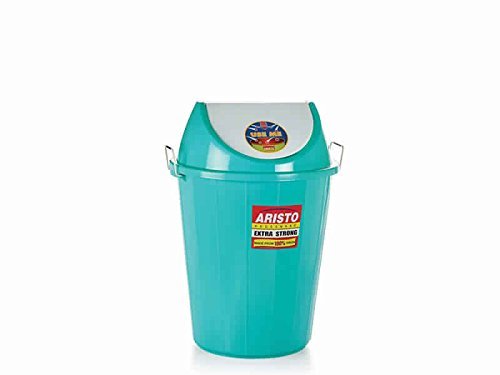 ARISTO Swing Lid Bucket Garbage Waste Dustbin 32 Ltrs (Green)