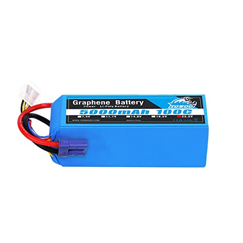 Weekly Top Sale Yowoo 6S Lipo Battery, 22.2V Graphene Lipo Battery 5000mAh 100C EC5 Plug for RC DJI EDF Airplane Quadcopter Helicopter Car Truck Boat Hobby