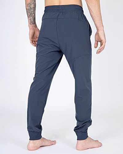 Apana Men's Jogger Sweatpant Woven Pants With Zip Cargo Pocket (Slate, Small) #TOP1