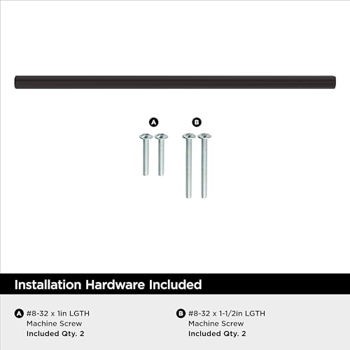 Image of Amerock 8-13 /16 inch Bar Pulls Oil-Rubbed Bronze Drawer Pull | 8-13 /16 inch (224mm) Center-to-Center Mounting Distance and 11-3 /16 inch Overall Length, Durable Carbon Steel Cabinet Hardware