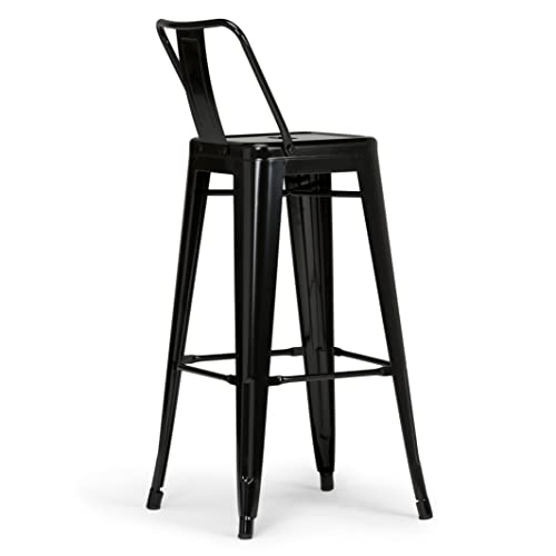 Simplihome Rayne 30 Inch Industrial Metal Bar Stool (Set Of 2) In Black, For The Dining Room And Kitchen #TOP2