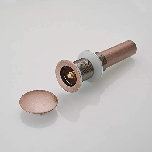 Homevacious 1 5/8" Bathroom Faucet Vessel Vanity Sink Pop Up Drain Assembly Stopper Without Overflow Copper Lead-Free Push & Seal