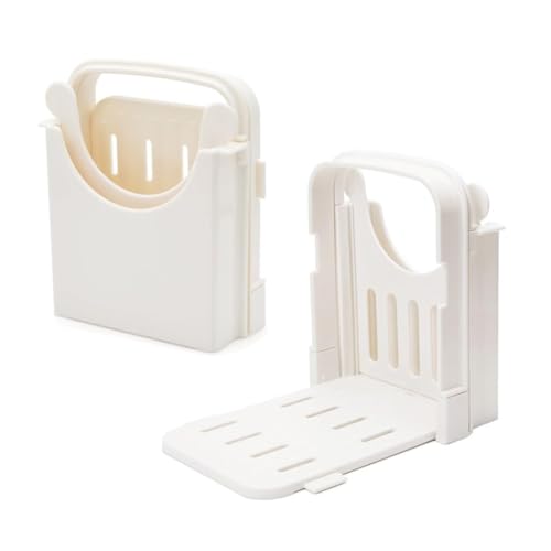 VLRBFDOI Trancheuse à pain pour pain maison, Trancheuse à pain pliable, Trancheuse à pain manuelle pour cuisine,Blanc
