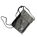 SHINEOFI Bolsa de Viaje para Cuello con Soporte para Pasaporte y Cartera de Crédito Multifuncional Gris Organizador Compacto y Resistente para y Teléfono Móvil
