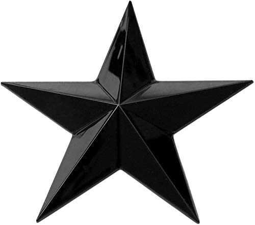 3.5" Five Point Star 3d Auto Emblem (90mm, Black)