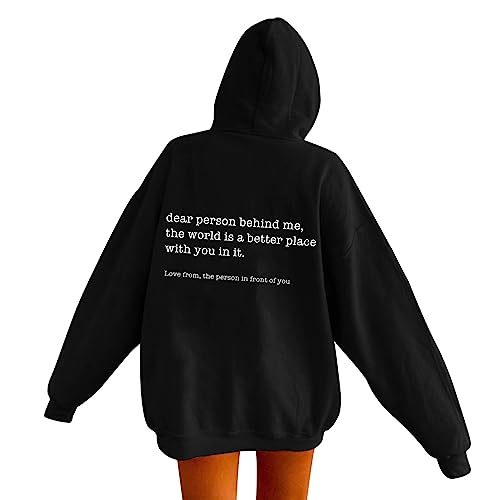 Sweat à capuche femme manches longues chandail graphique ample avec cordon vêtement automne