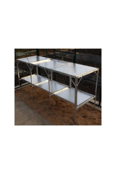 Greenhouse Aluminium Staging | Samson (7ft 6inch Long 22inch Wide 2 Tiers All Trays)