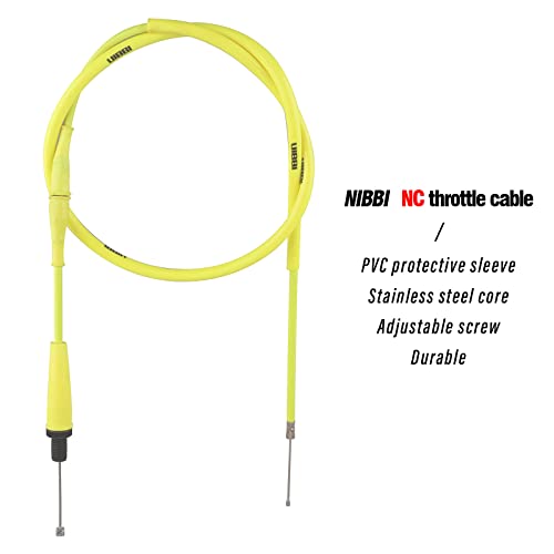 Image of NIBBI Throttle Cable 40.3 inch, Universal Replacement Motorcycle 102.5cm Adjustable Throttle Cable, For Dirt Bike Pit Bike YAMAHA Kawasaki Honda Apollo Motocross