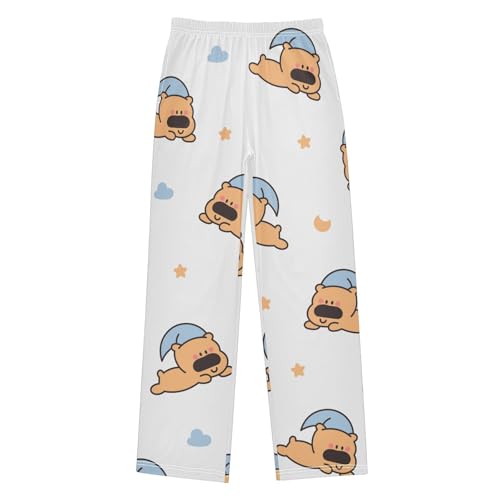 Nightcap Puppy Boys Pants Boys Athletic Pants Long Pant for Boywith Pockets Wide-Leg Size 6-14Y