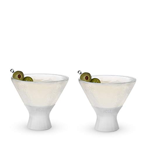 HOST Glass FREEZE Martini set of two Freezer Gel Chiller Double Wall Stemless Cocktail Set of 2 85 oz