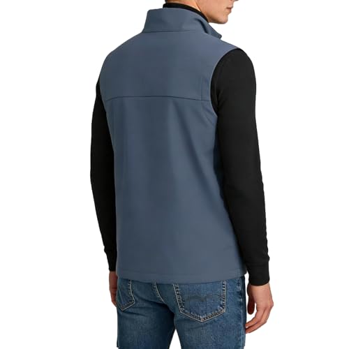 Image of Men's Soft Shell Vest Windproof Outerwear Vest Warm Inner Fleece Vest Waterproof Sleeveless Jacket