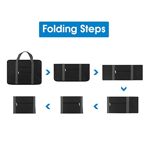 Narwey Carry on Luggage for Airplanes Approved Carry on Duffle Bag for Travelling Foldable Travel Duffel Bags Overnight for Women and Men 40L (Black) image 6