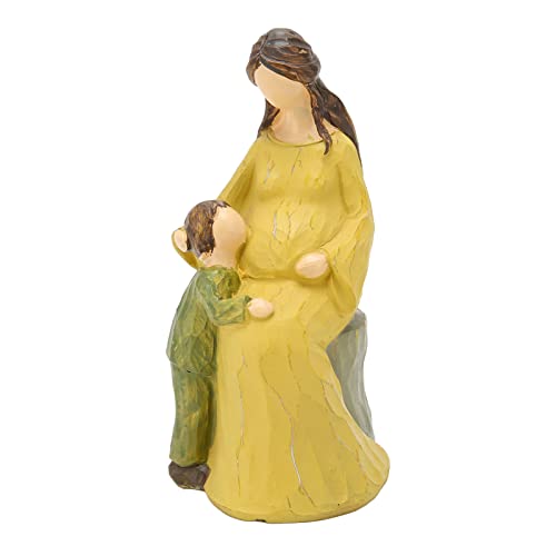 Ahgsup Mutter-Kind-Harzskulptur, Wunderschöne Künstlerische Emotionale
