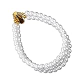 RGYBAO Cadena de pulsera de triple fila de perlas de imitación de 6 mm con circonita cúbica para eventos formales y uso diario, joyería de perlas para cenas, One Size, como se describe