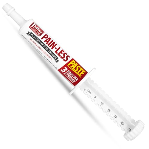 Jeffers Equine Pain Less Paste Horse Supplement Joint Muscle Comfort & Mobility Support w/Devils Claw Yucca Vitamin B12 w/Prebiotic for Digestive Nutritional Support for Horses 30cc Syringe