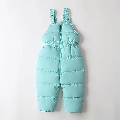 Girls Boys 2pcs Snowsuit, Infant Toddler Kids Winter Warm Hooded Down Jacket Coat + Suspenders Overalls Pant Set4