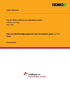 Paperback Das Sonderkündigungsrecht des Erwerbers gem. § 111 InsO [German] Book