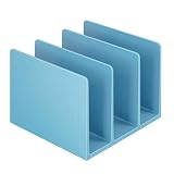 Serre-livres Trois grilles Documents de stockage Bureau rack étude de bureau Livres Mêle Organisateur Box Nordic Book stand Bureau des étudiants Presse-livres (Color : Light blue)