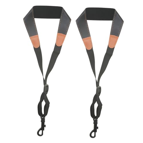 BESPORTBLE 2pcs Adjustable Leather Saxophone Neck Strap Sax Straps for Alto Tenor Soprano Comfortable Support for Easy Playing Sax Accessory for Musicians