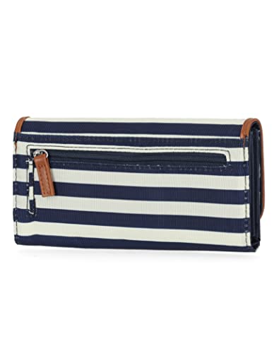 Nautica womens The Perfect Carry All Money Manager Wallet Oraganizer with RFID Blocking Wallet, Indigo/Bone/Sand, One Size US - Image 4