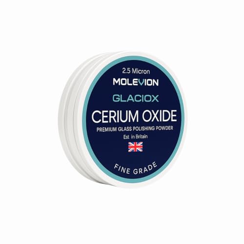Molevion Glaciox Premium Cerium Oxide 30 g Fine Grade Glass Polishing Solution Powder 2.5 microns