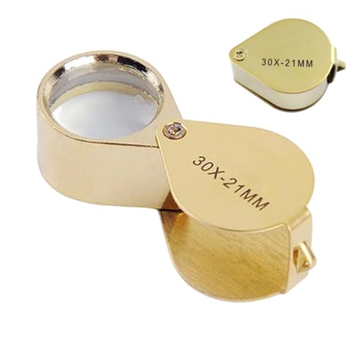 Lupa de lectura – Lupa plegable portátil impermeable de 30 unidades, para monedas, sellos de oro y plata, joyeros, coleccionistas expertos, estimadores