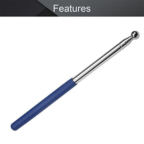 Image of Othmro 4Pcs Hollow Telescopic Teachers Pointer, Teaching Pointer Stick for Classroom, Metal Hand Retractable Pointer Extended Length 35.4 inch, Handheld Presenter Whiteboard Pointer (Blue)