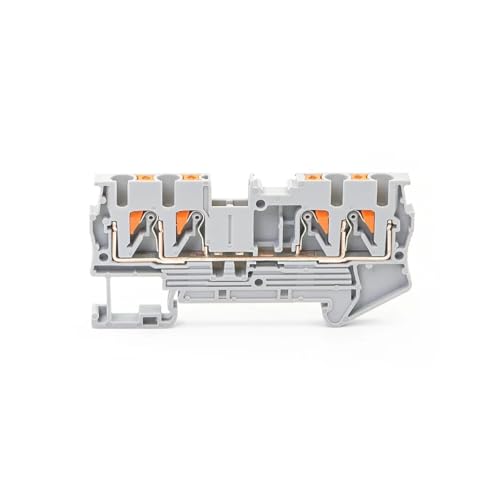 Bornier PT2.5 pour rail DIN 4 conducteurs connecteur ressort enfichable gris