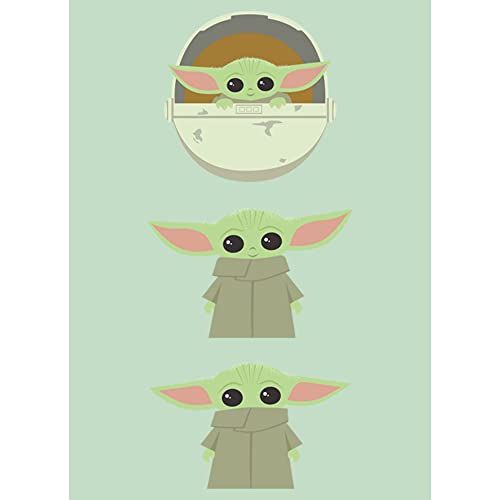 STAR WARS Mandalorian Child Stack Girl's Heather Crew Tee2