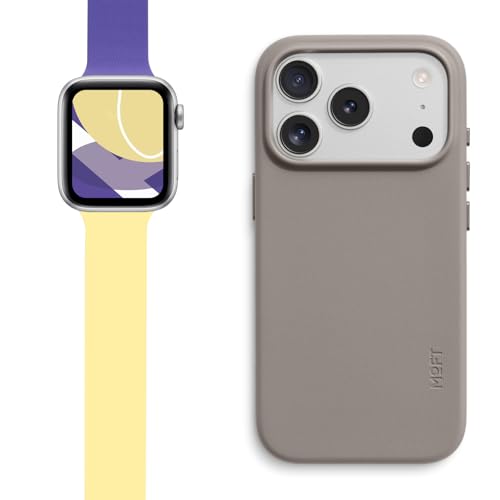 MOFT MOVAS Snap Case for iPhone 17 Pro Sapphire & Snap Duo Watch Bands Compatible with Apple Watch 42mm(S3-1)/44mm/45mm/46mm/49mm Strike Yellow x Poise Purple