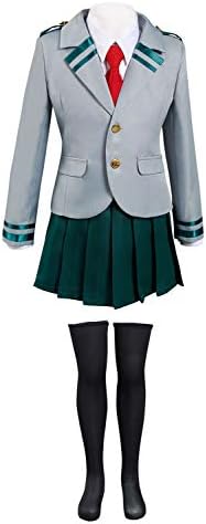 Verycos Kids Ochaco Uraraka Cosplay Costume Outfit Tsuyu Asui School Uniform Girls