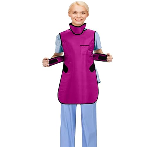 Image of Xray Radiation Apron Shield Half Lead Apron for 0.5mmpb X-Rays Medal Red XL with Lead Thyroid Shield Collar Lightweight