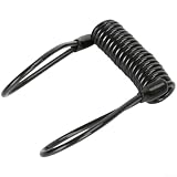 Caswynlife Scheibenbremsschloss aus Edelstahl mit Alarm, Diebstahlschutzkabel, für Motorradhelm und E-Bike, flexibles 1,2 m/1,5 m Seil (1,2 m, schwarz)