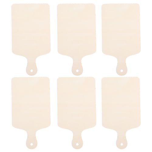 LOLIPPYY 6 Piezas Mini Tablas de Madera sin Pintar para Cortar y Servir Quesos Pequeñas Paletas Portátiles para Manualidades DIY para Fiestas y Proyectos Infantiles