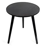 LITA Black Side Table, Round Modern Small End Table Nightstand for Living Room Bedroom Office Small...