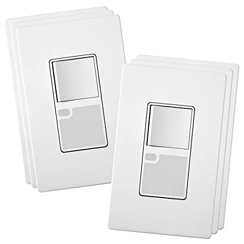New Arrivals TOPGREENER Combination LED Guide Light Decorator Switch with Automatic Sensor, Child Safe, Single Pole, 15A 120VAC, Neutral Wire Required, TG115SGL, White (6 Pack)