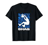 White Dunkman Blue Background Shaq Graphic T-Shirt