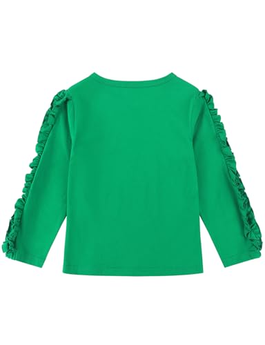 Noomelfish Girls Ruffle Long Sleeve T-Shirts Solid Color Tee Tops Blouse (5-12 Years)2