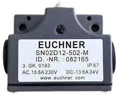 EUCHNER SN02D12-502-M 082165, 12 MM Plunger SPACING, 230 VAC, 24 VDC, -5 to +80 Degree C, 6 AMP, IP67, Series SN, Small Flange, SNAP-Action, Switching Element, Upright HOUSING